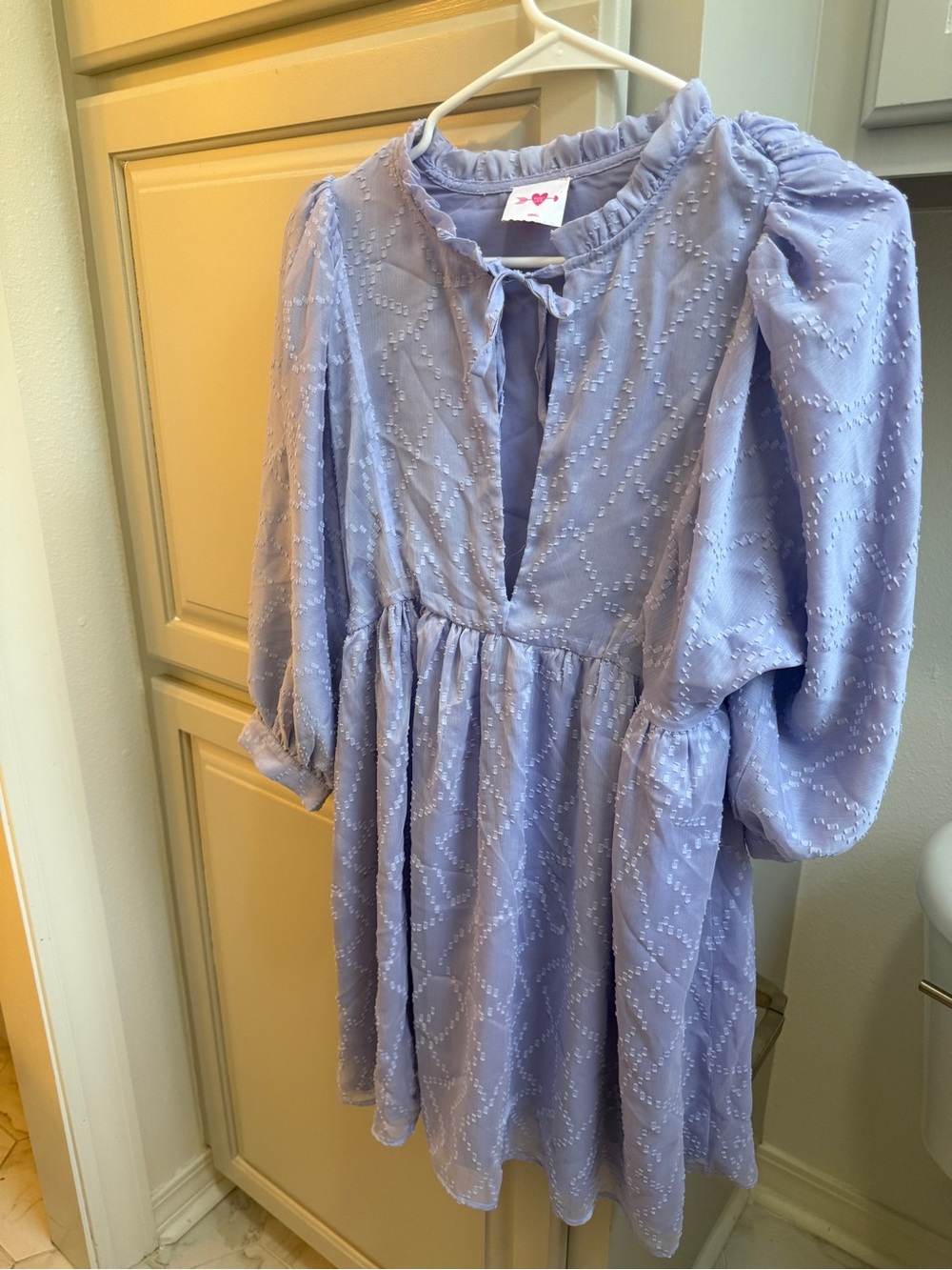 Lavender Mini Dress with Puff Sleeves